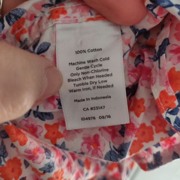 Talbots Floral Top Sz Med Long-Sleeved 100% Cotton Spring Summer - Picture 5 of 5